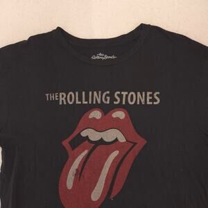 The Rolling Stones 1975 US Tour Band Crew Neck T Shirt Mens Size XL Black
